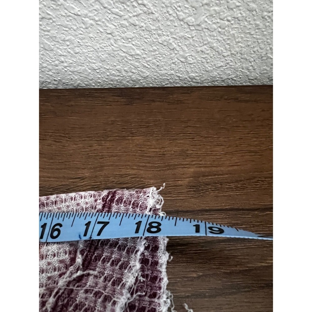 We The Free Dahlia Burgundy Waffle‎ Knit Thermal Bell Sleeve Top M Boho Beachy - Picture 9 of 10